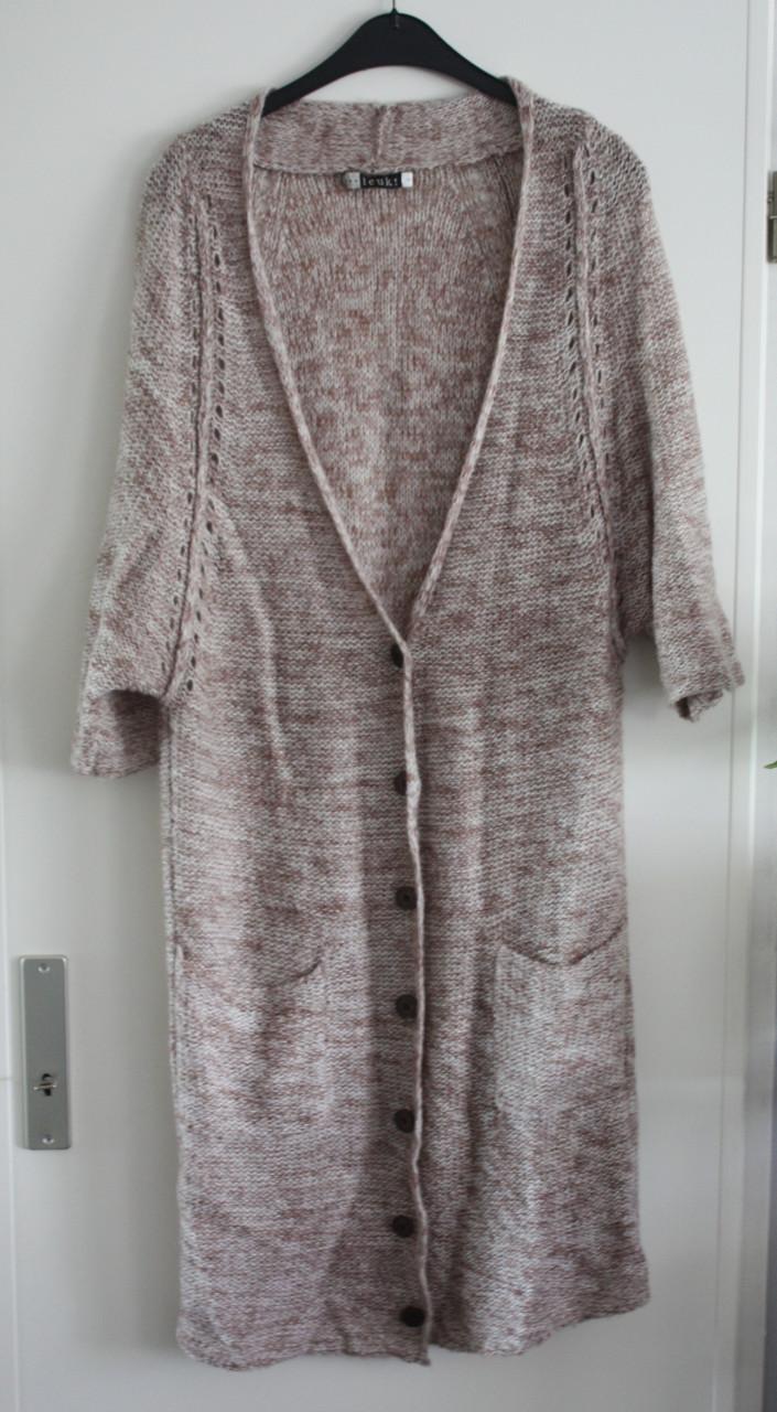 Beige lange vest  maat l