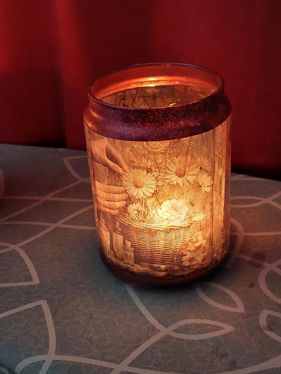 Nw Decoupage windlicht-vaas