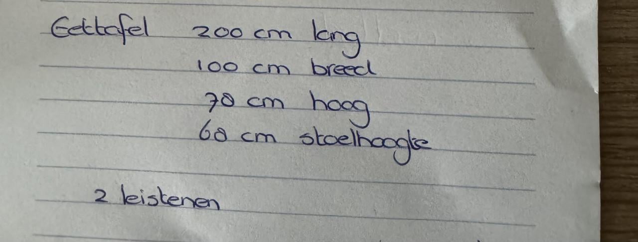 6 persoons eikenhouten eettafel met leisteen