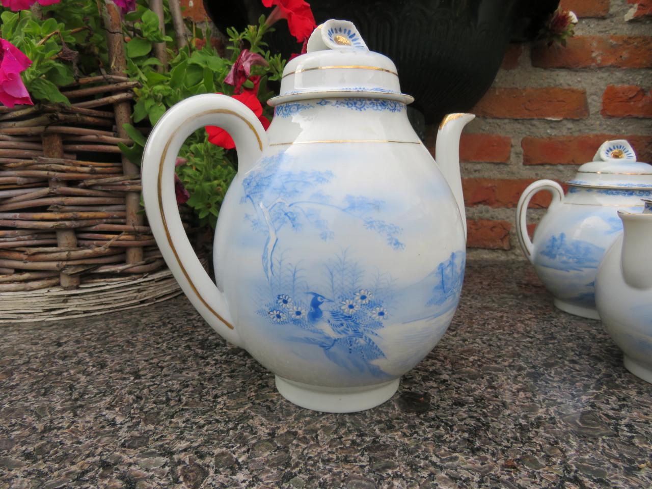 Vintage Japanse Kutani eierschaal porseleinen theeservies