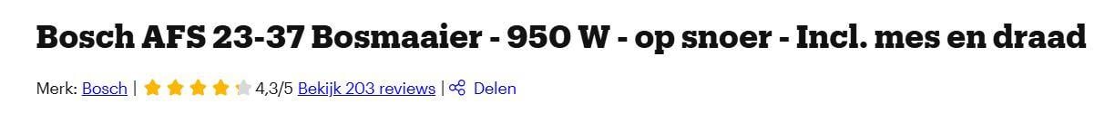 Bosch AFS 23-37 Bosmaaier Incl. mes, onkruidborstel, 6 messen en draad