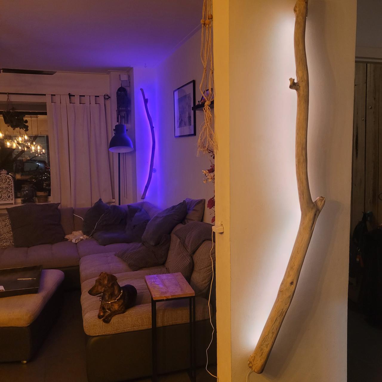 Gave led lamp van een tak