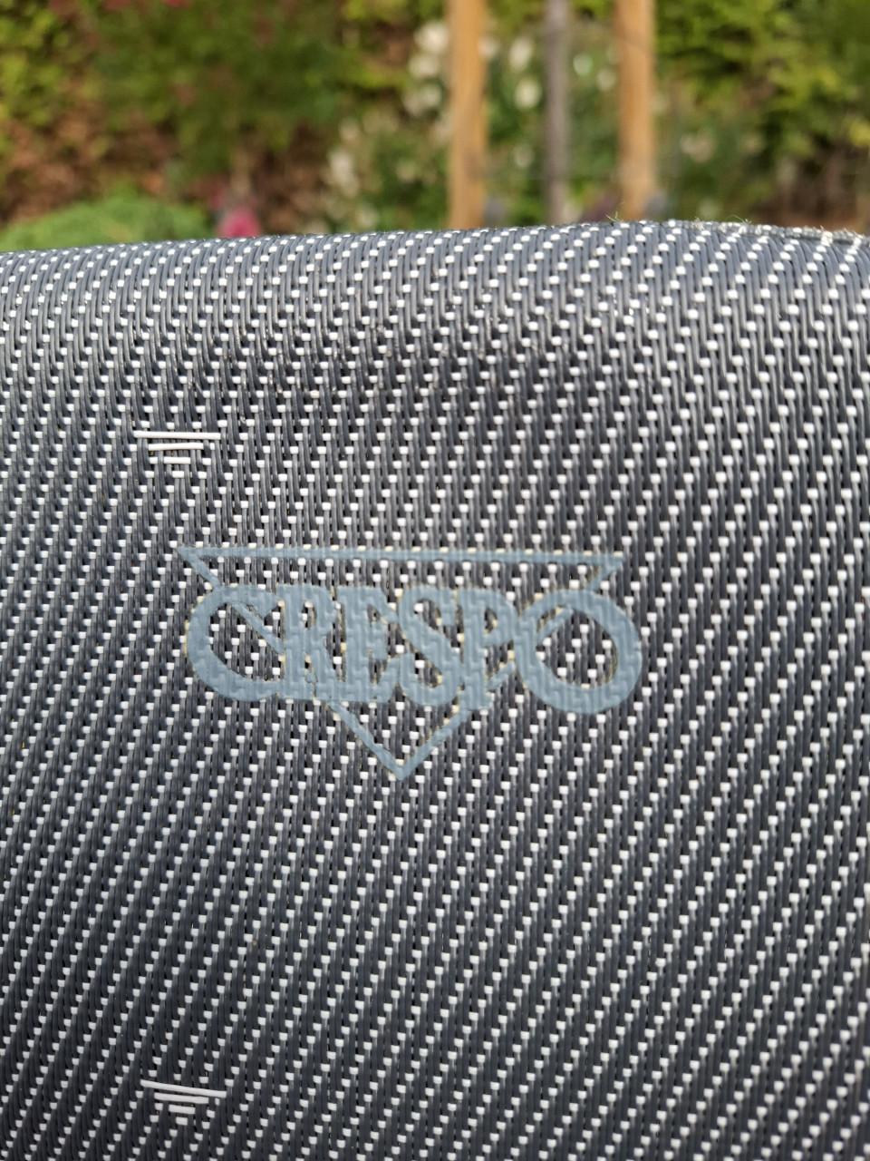 Twee Crespo tuinstoelen met voetenbank