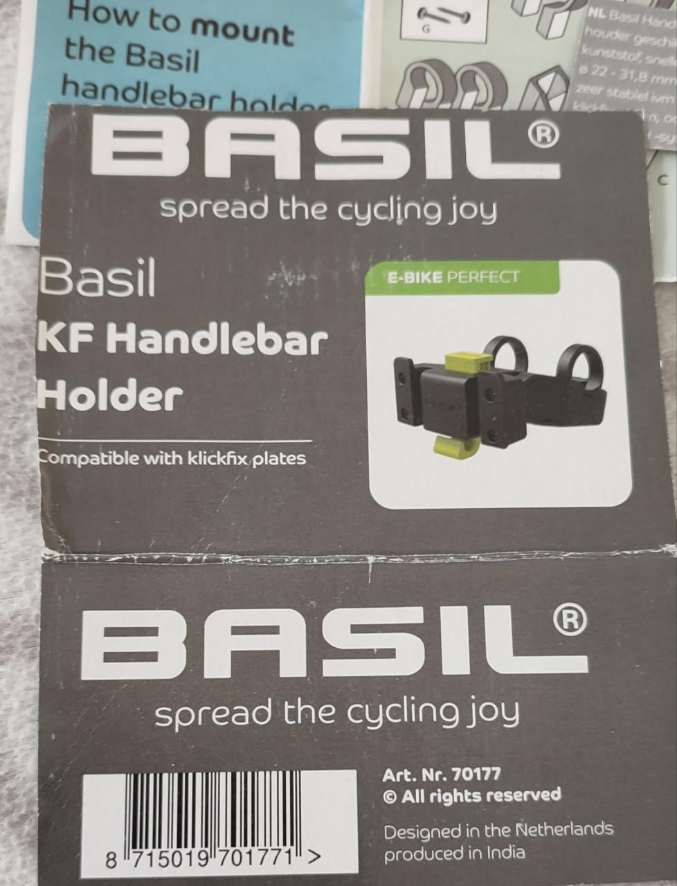 Basil KlickFix stuurhouder, zgan - €5