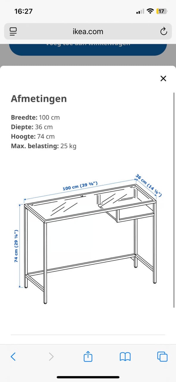 Bureau/laptoptafel van Ikea