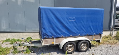 Verdonk dubbelasser aanhangwagen met huif
