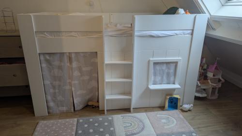 Kinderbed Vipack Reno halfhoogslaper wit