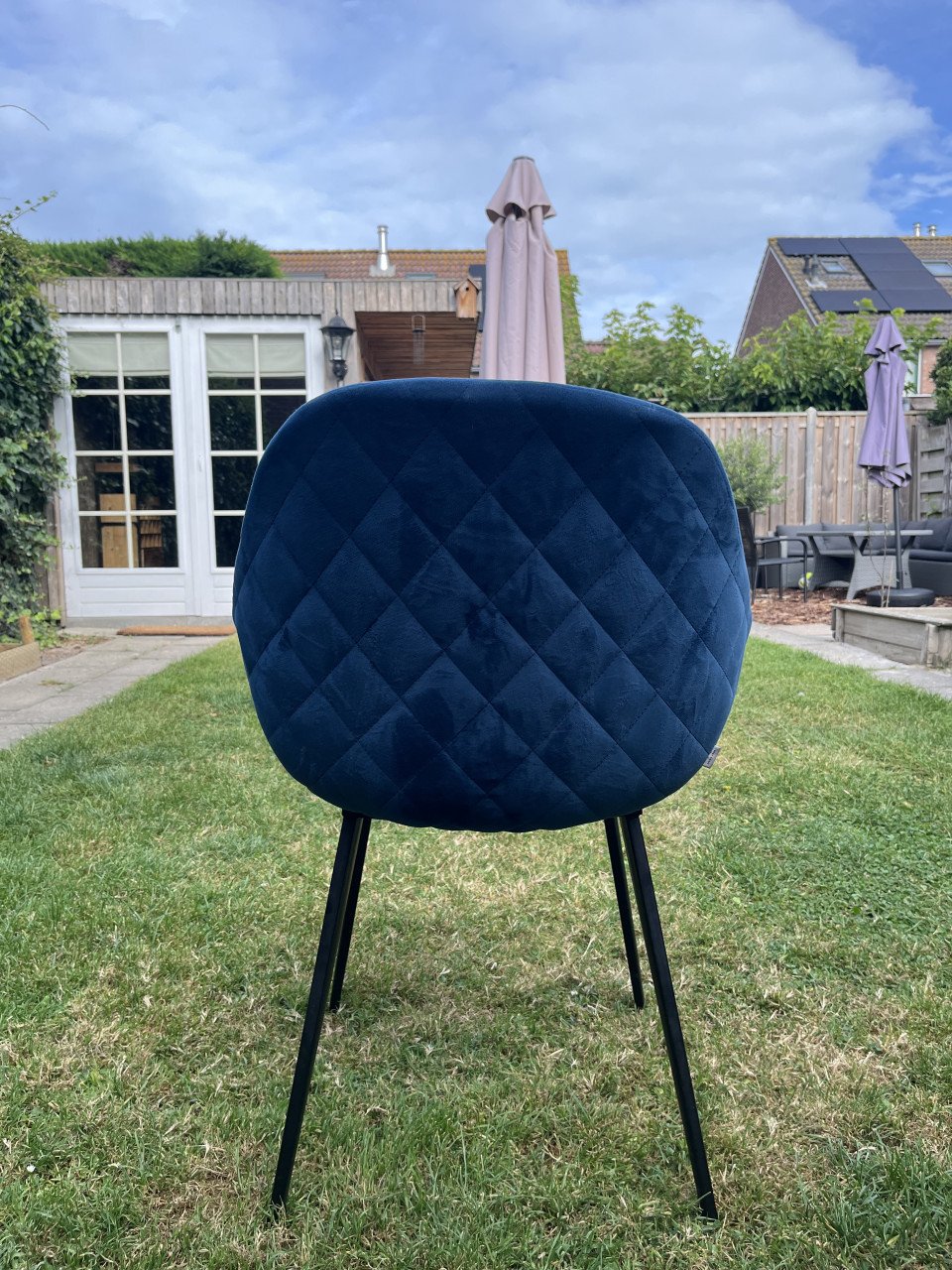 Eetkamerstoelen velvet blauw