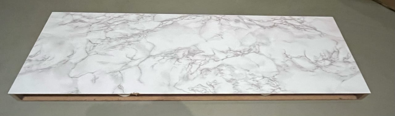 Zwevende plank XL4 push fix licht marmer look 38mm 80x23,5cm