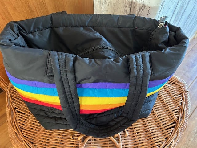 Leuke schoudertas, vrolijke kleuren...
