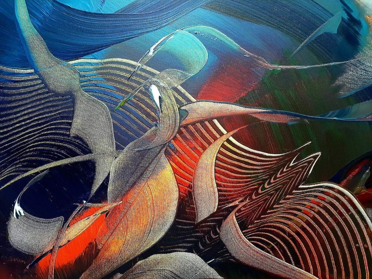 " Extasy " Acrylschilderij van Gia Hung 120 cm x 60 cm