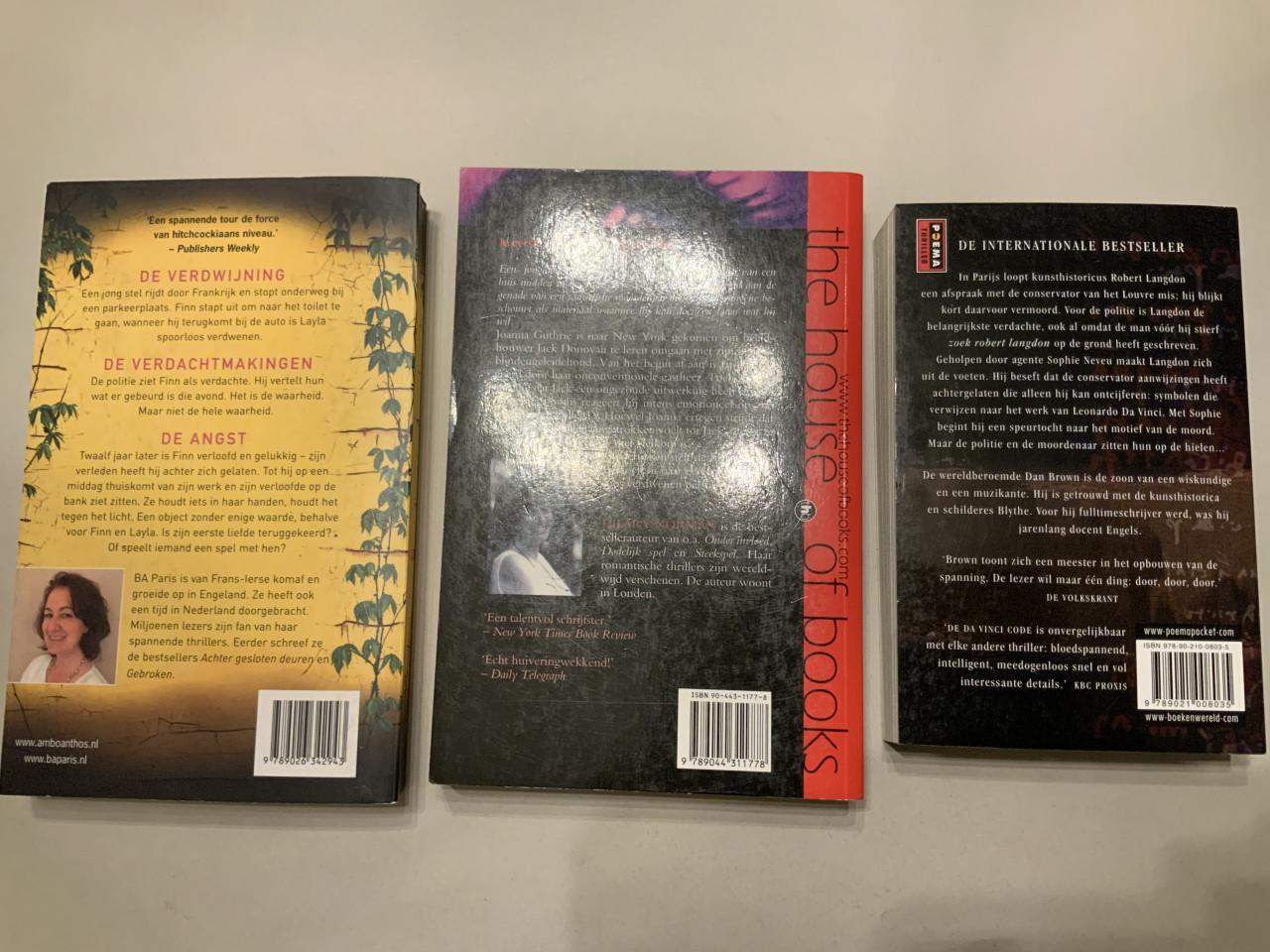 Diverse thriller boeken