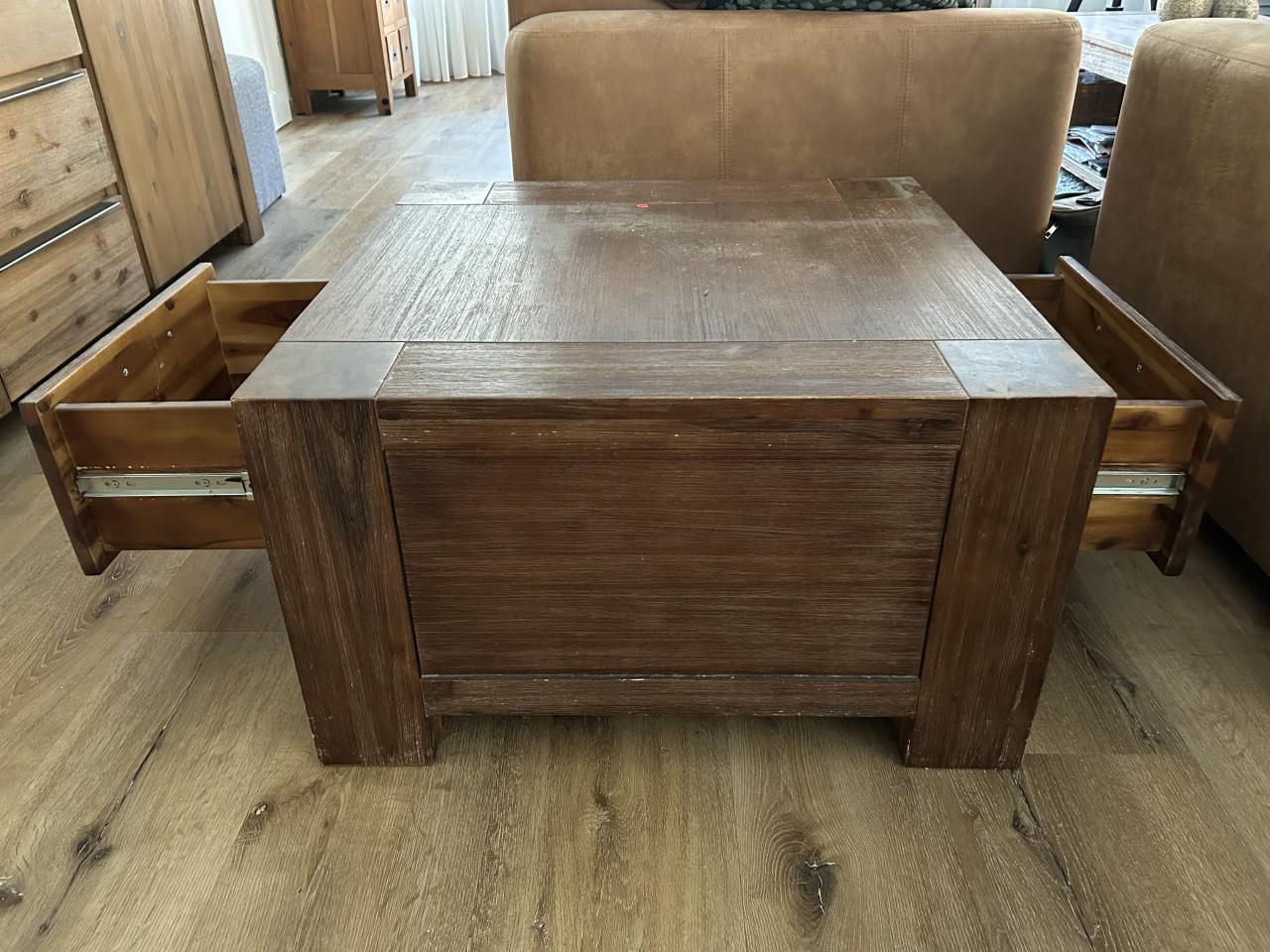 Tafel donker met twee laden Acacia