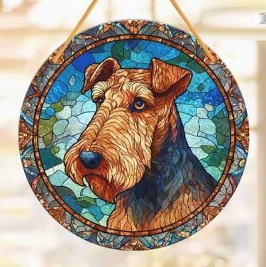 Raamhanger airedale terrier ( kleurrijk )