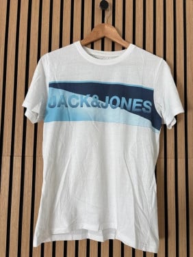 Jack & Jones heren t-shirt S – wit met logo