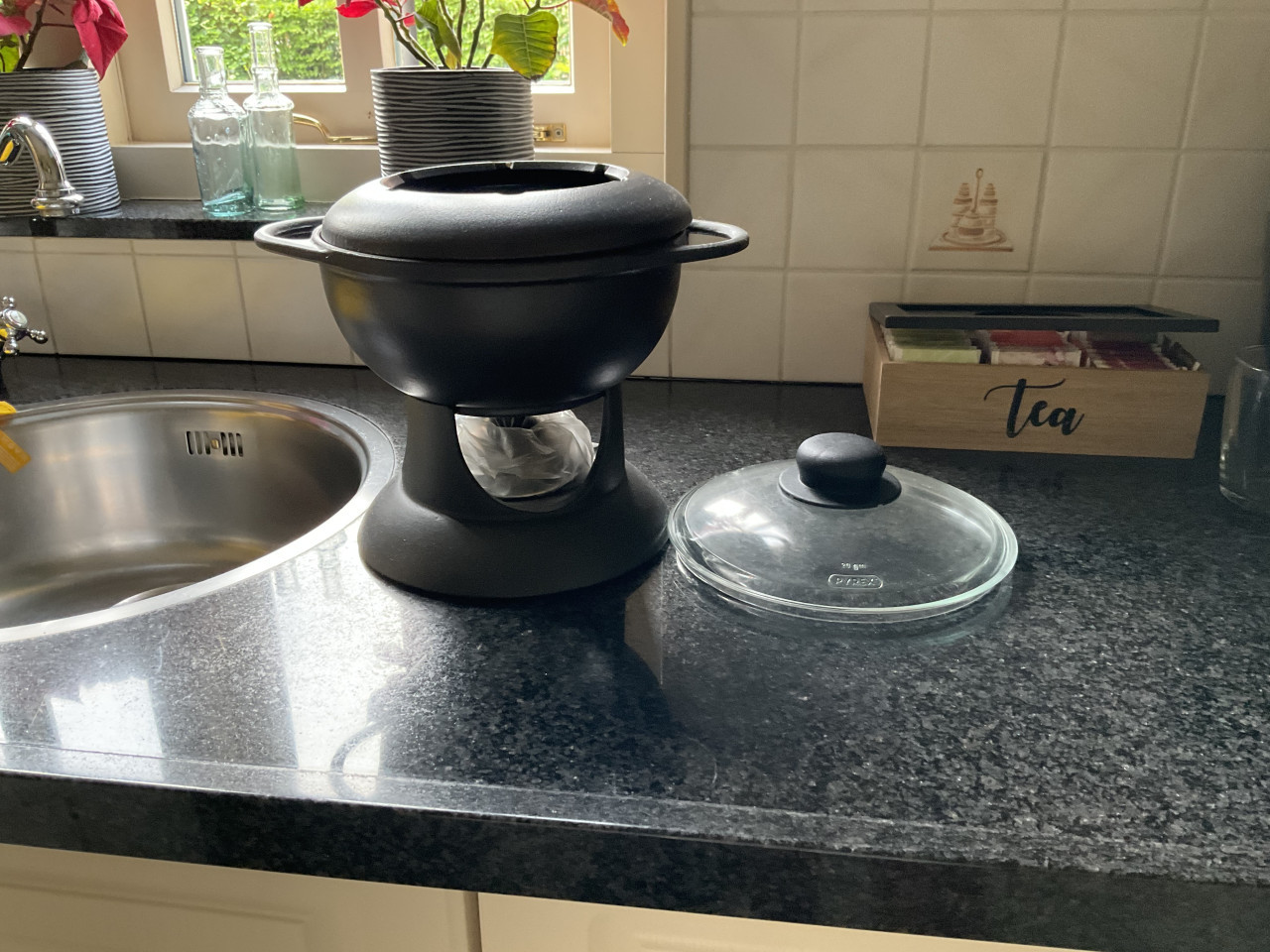 Gietijzeren fonduestel
