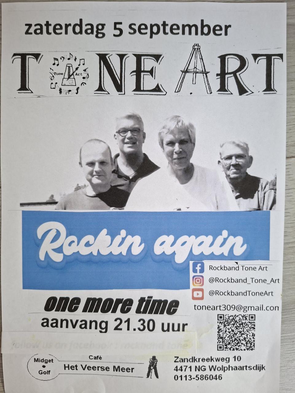 TONE ART is rockin again op 5 Sept. Wolphaartsdijk