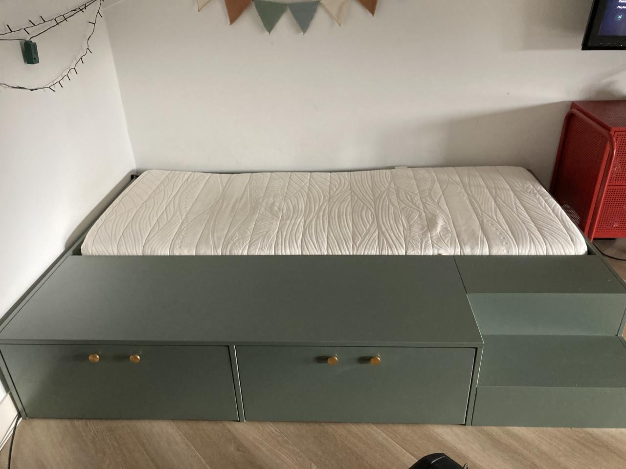 Bed ombouw vt wonen woood met lades