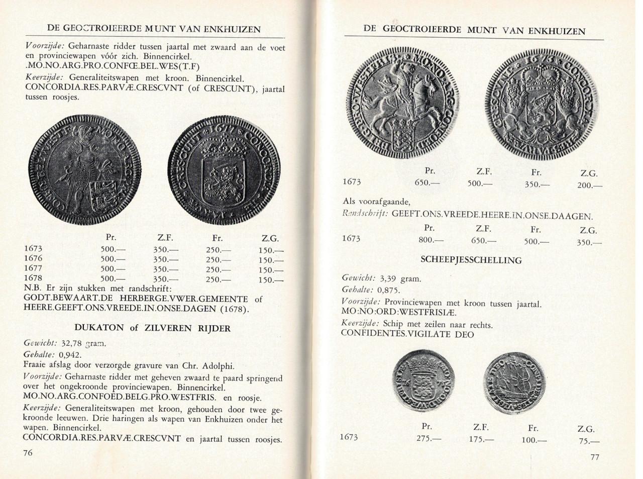 Catalogus, deel 1 van zilveren munten van de 7 Prov. 1606-1795