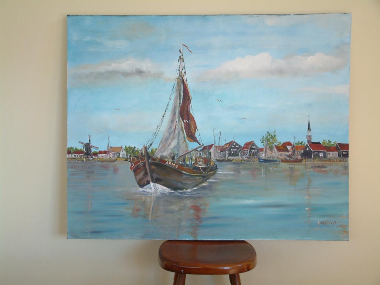 Houten Haring logger  op de zeil   zuiderzee botters -noordzee botters