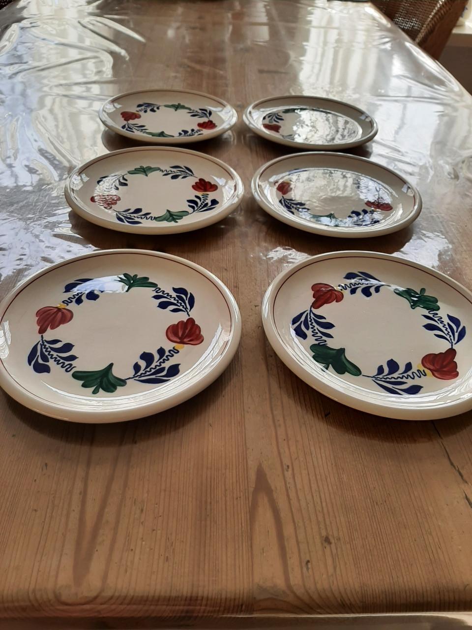 BOERENBONT BOCH - 6 GEBAKBORDJES - DIA 18 CM  - NIEUWSTAAT