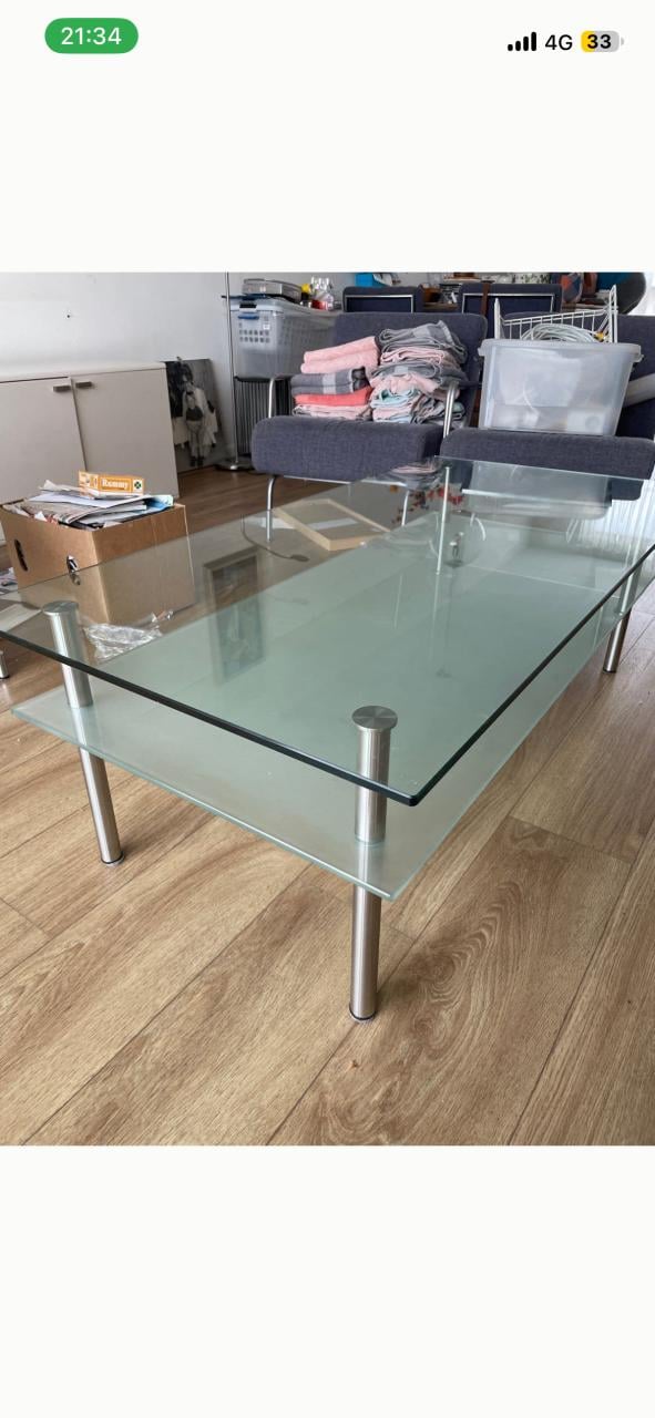 Glazen salontafel
