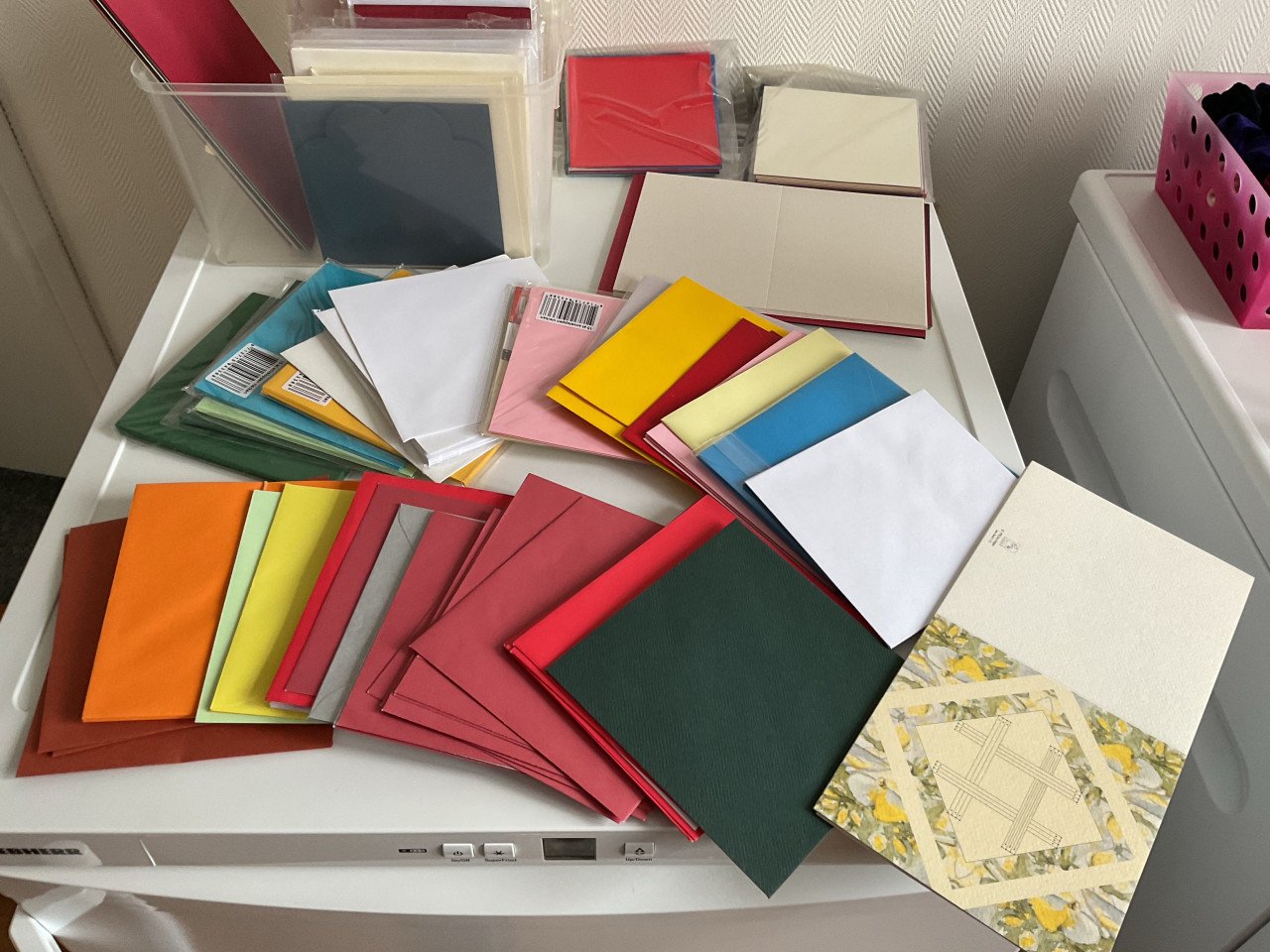 Kaarten + enveloppe + doorzichtige zakjes