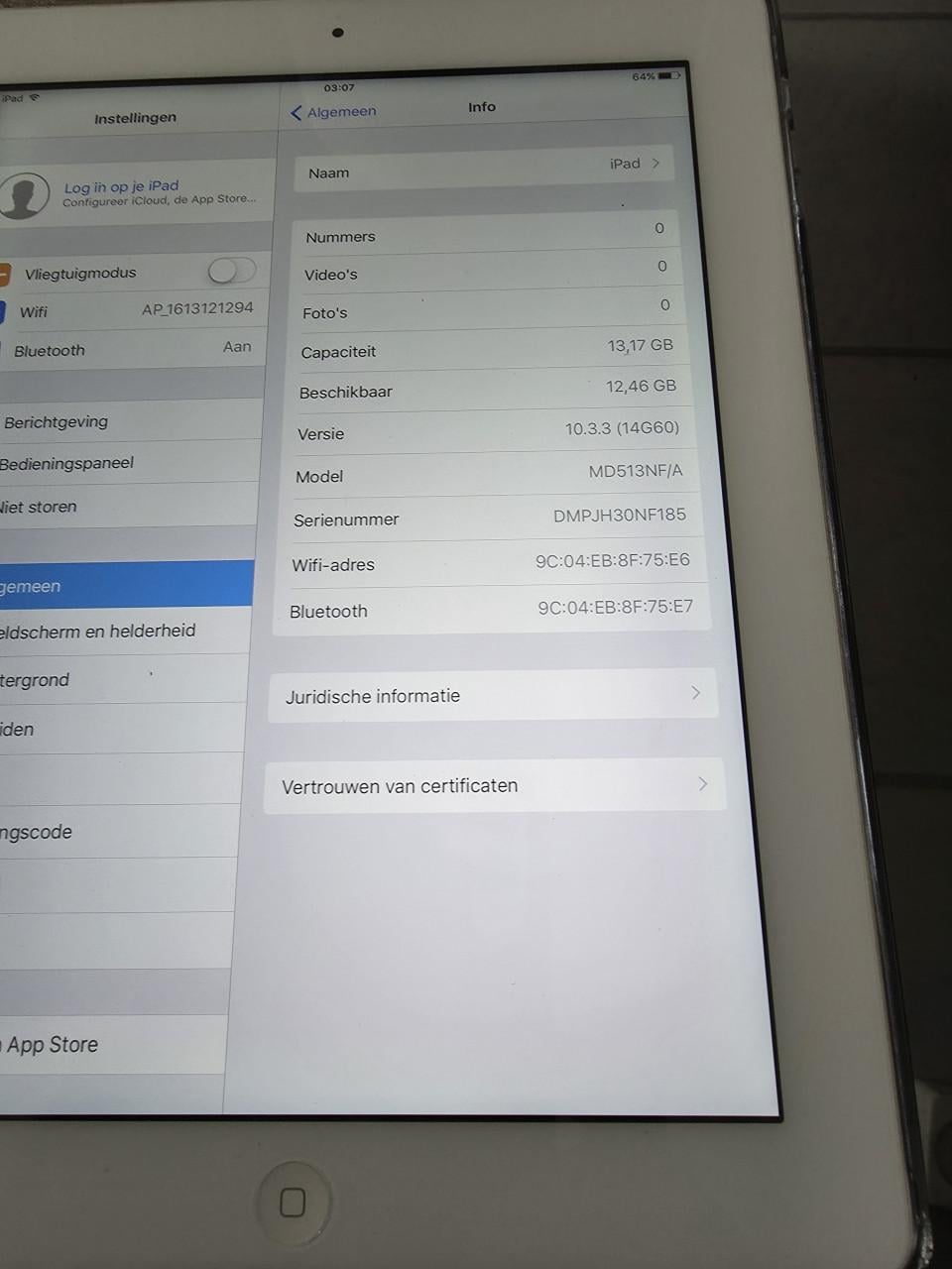 Te koop ipad model A1458  16gb