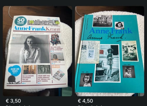Anne Frank boek en krant