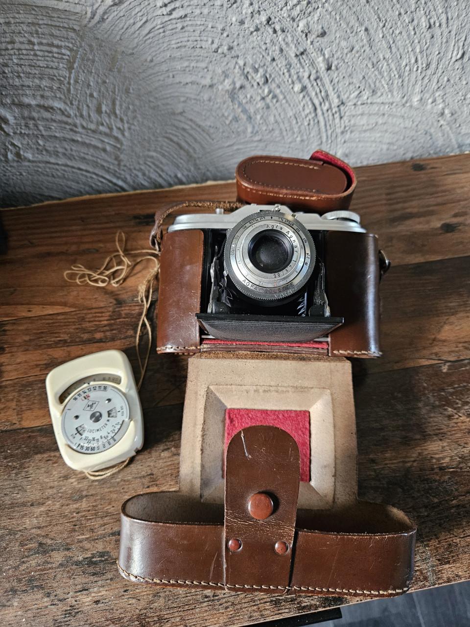 Vintage Agfa Isorette Camera met Meter, opvouwbare balgcamera