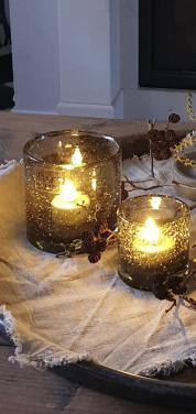 Puur Wonen windlichten grey bubbles  7/7 en 10/10