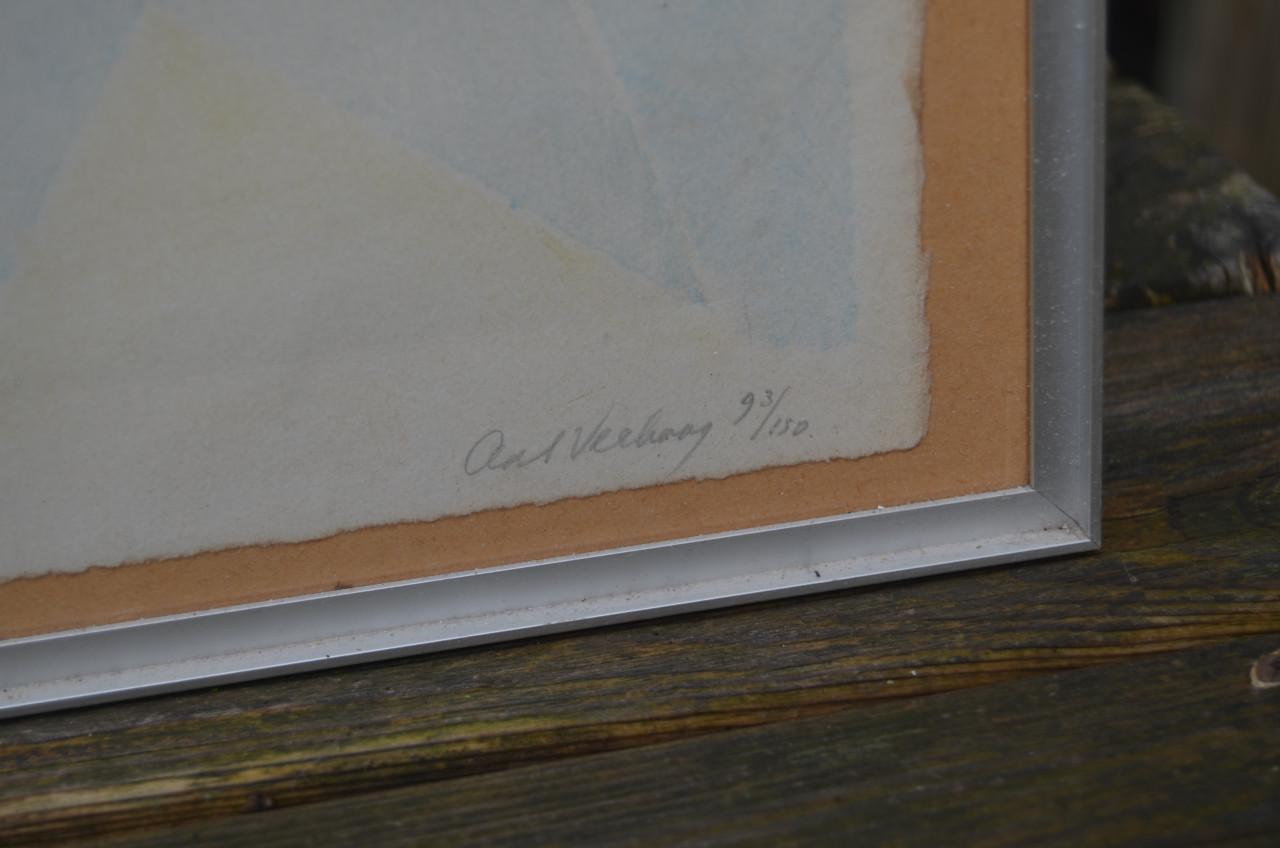 Flinke litho Aat Verhoog 'Op de bank' gesign. gen.