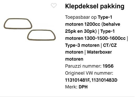 Onderdelen Kever 1200