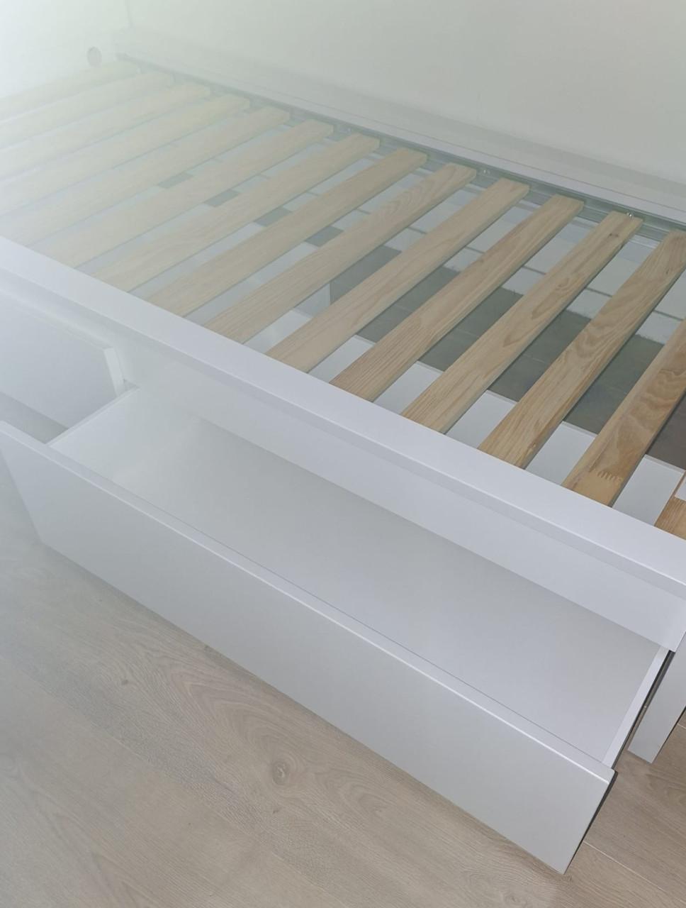 Ikea Malm 1 persoonsbed met lades wit