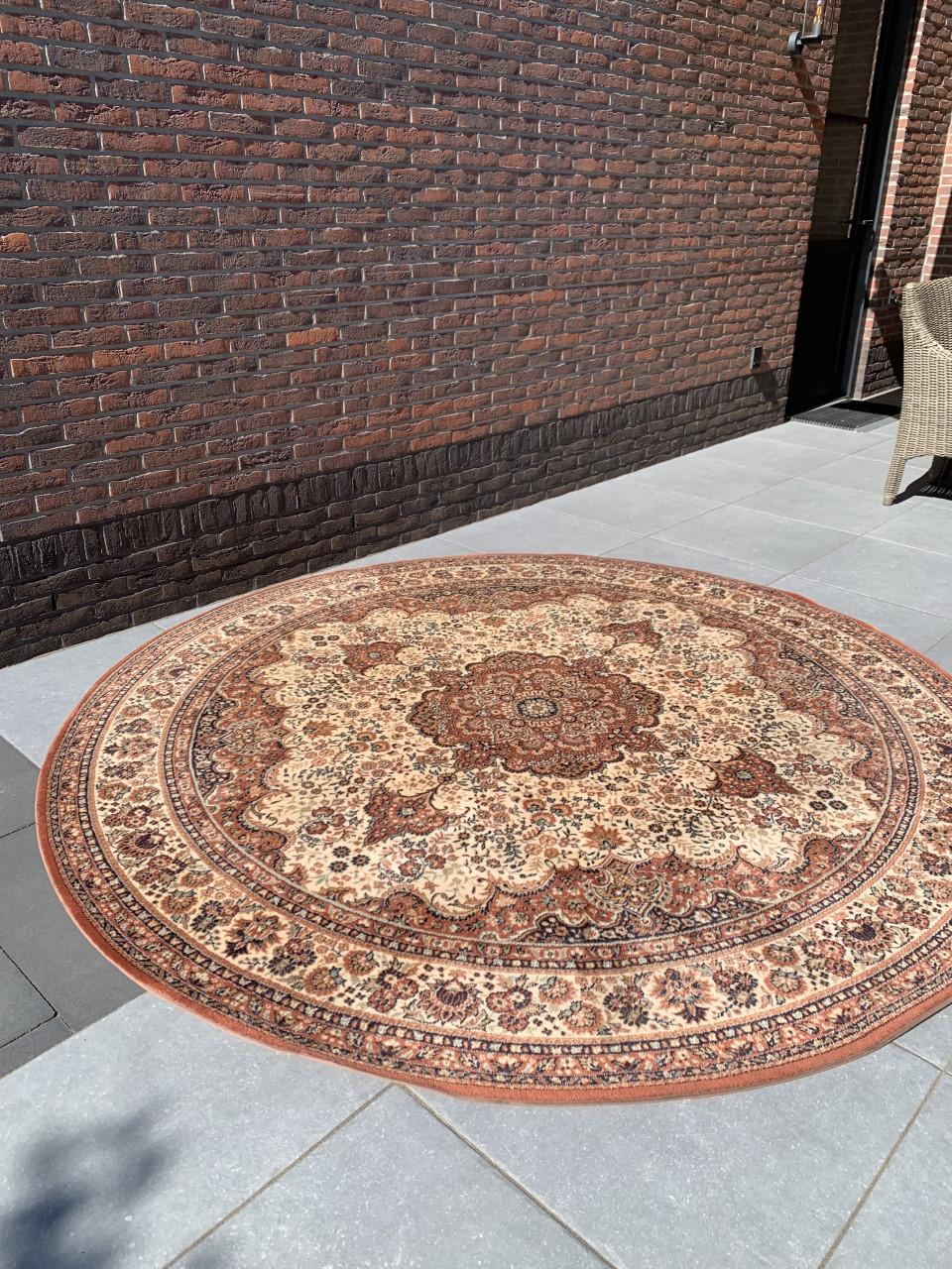 🤎✨Schitterend Sfeervol Rond Vintage Vloerkleed in NIEUWSTAAT🤎✨