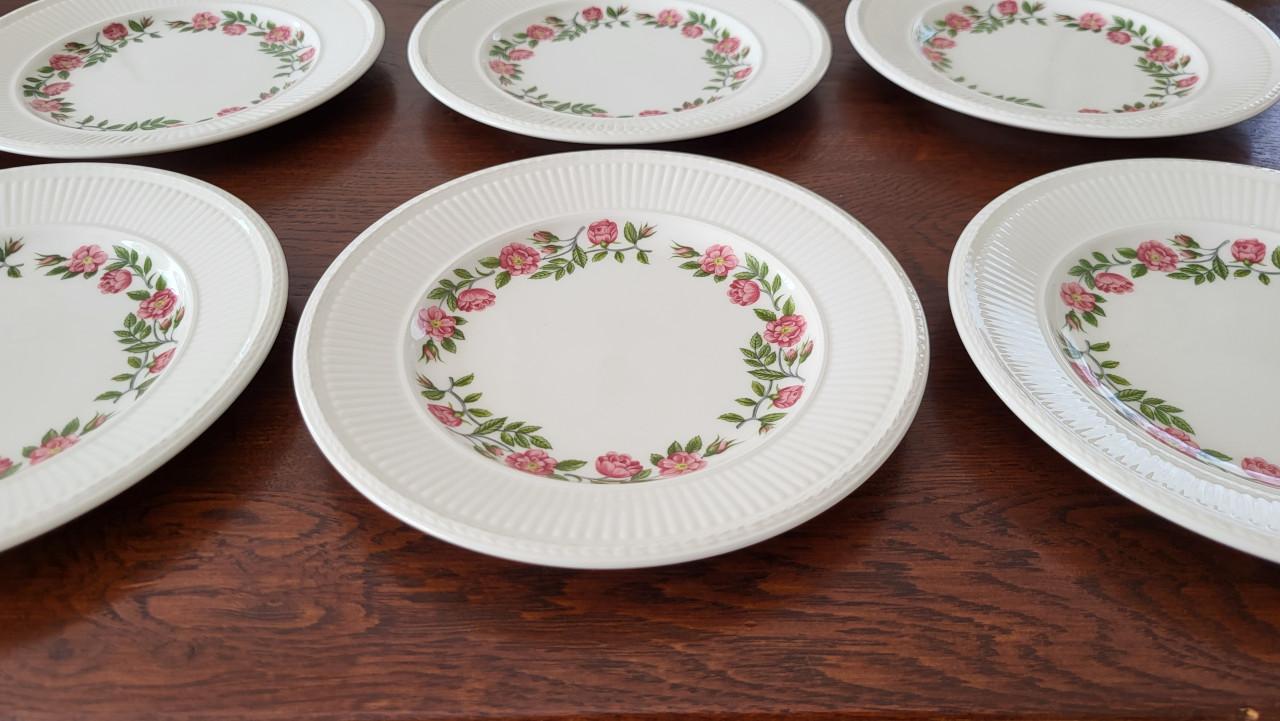Set v 6 Wedgwood Rosalind gebaksbordjes 18 cm - NIEUW