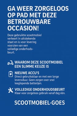 Ga weer zorgeloos op pad met deze betrouwbare scootmobiel