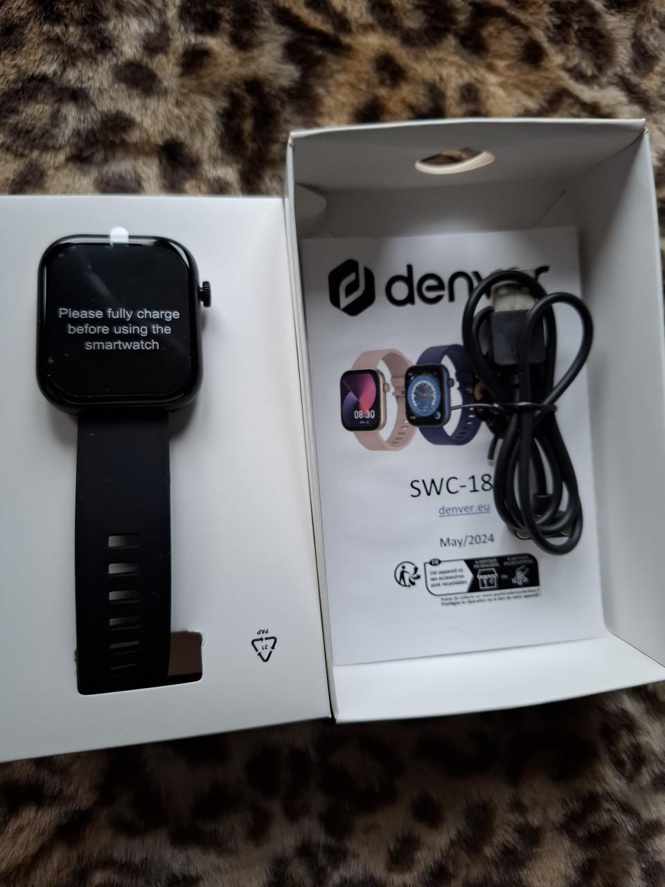 Denver Smartwatch - zwart SWC185B. met belfunctie  Nieuw in doos