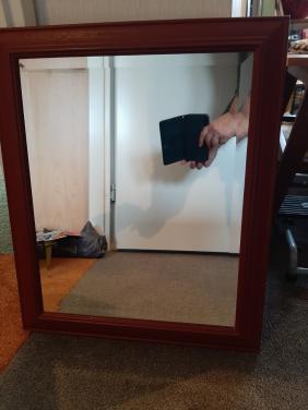 Bordeaux houten spiegel