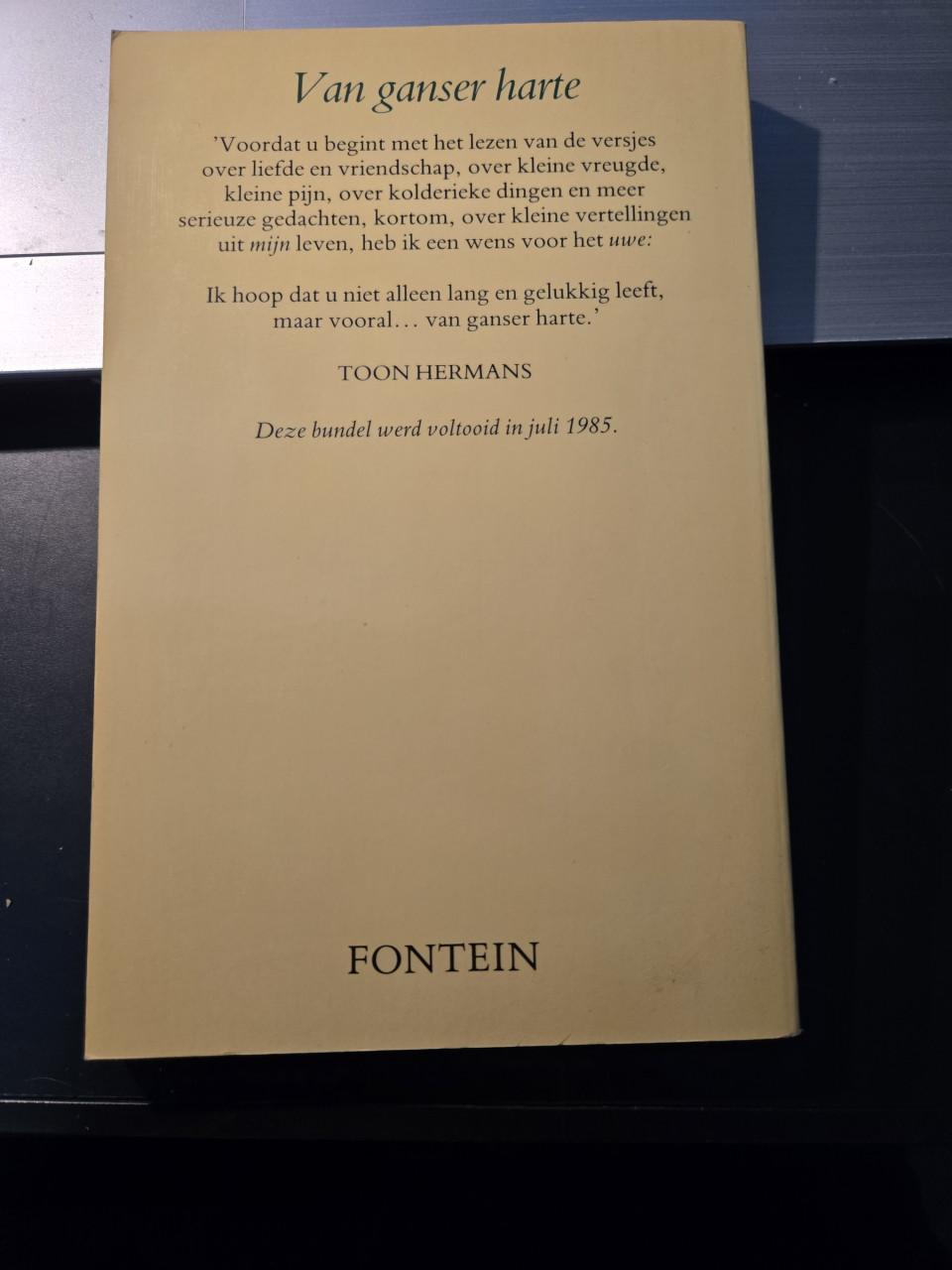 Boek: Van ganser harte 1985 1e druk Auteur: Hermans, Toon