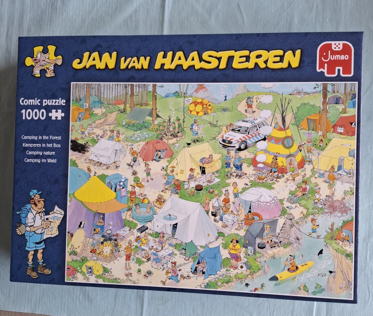 Jan van Haasteren puzzel, 1000 stukjes: Kamperen in het bos.