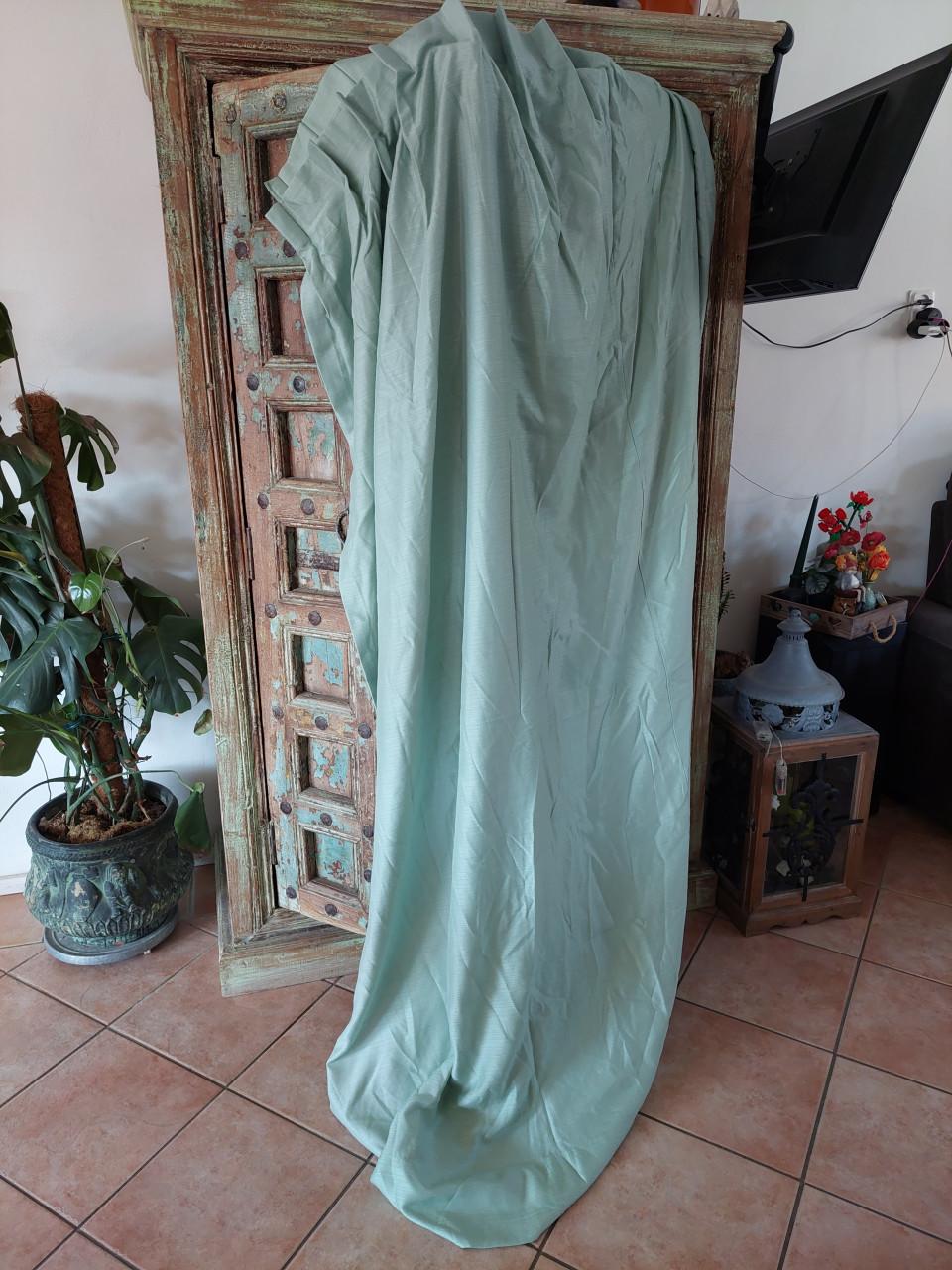 2x overgordijnen mintgroen als nieuw