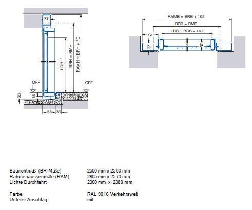 Hörmann kanteldeur N80 2500x2500 mm NIEUW