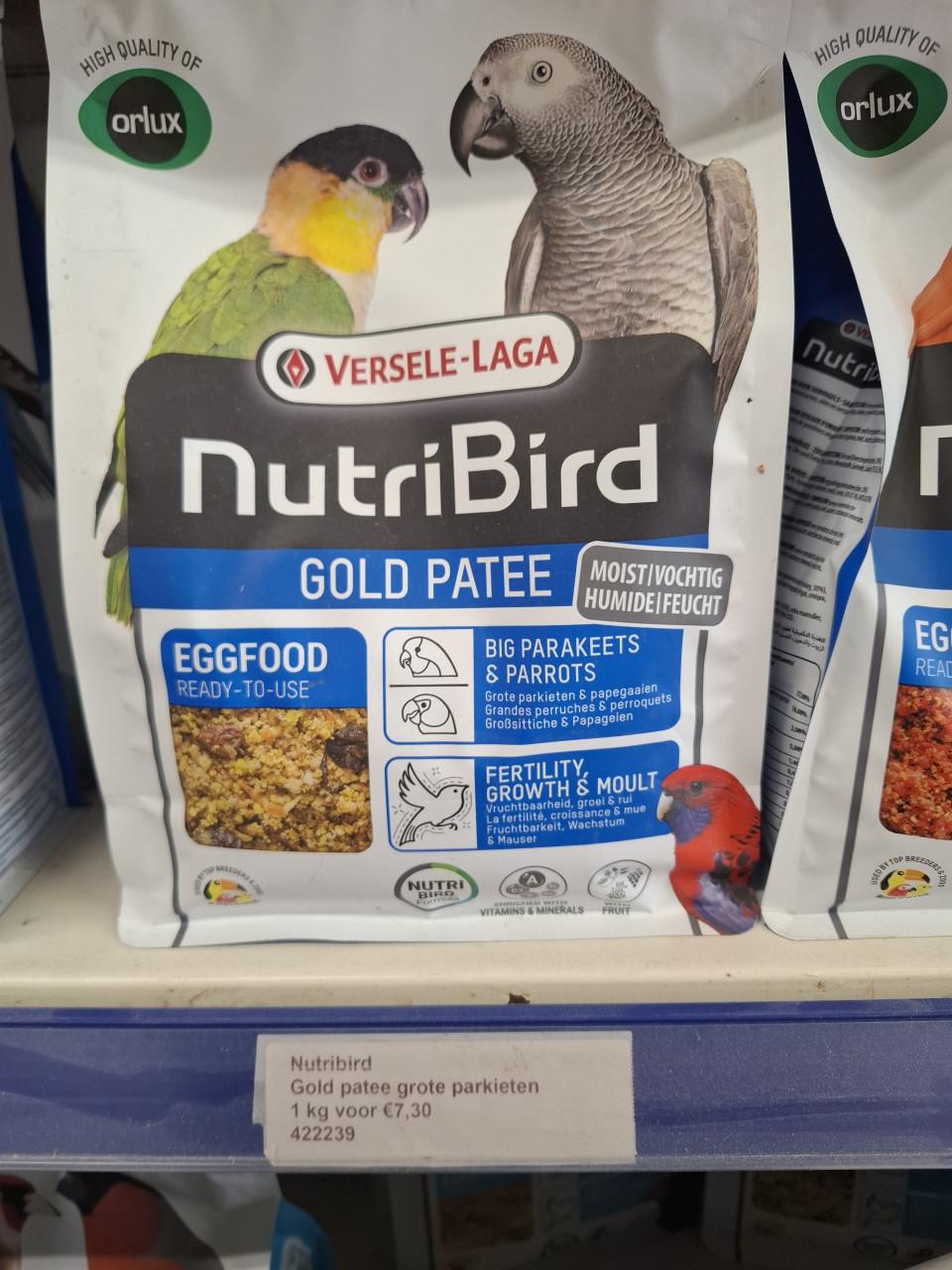 Nutribird gold patee grote parkiet nu ook in 10 kg verpakking
