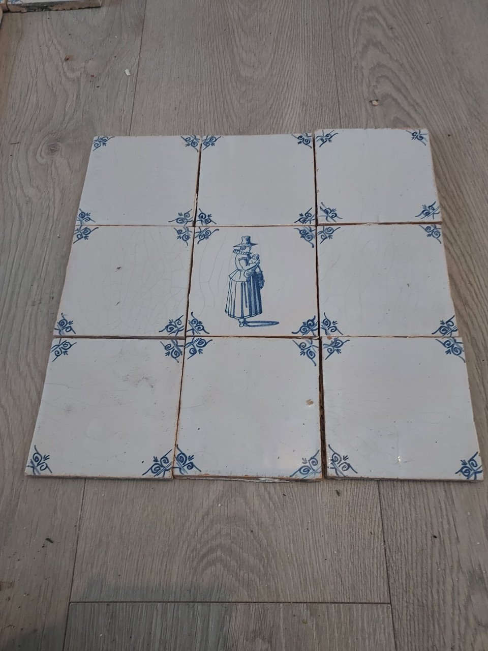 Antieke Delfts blauwe tegeltjes
