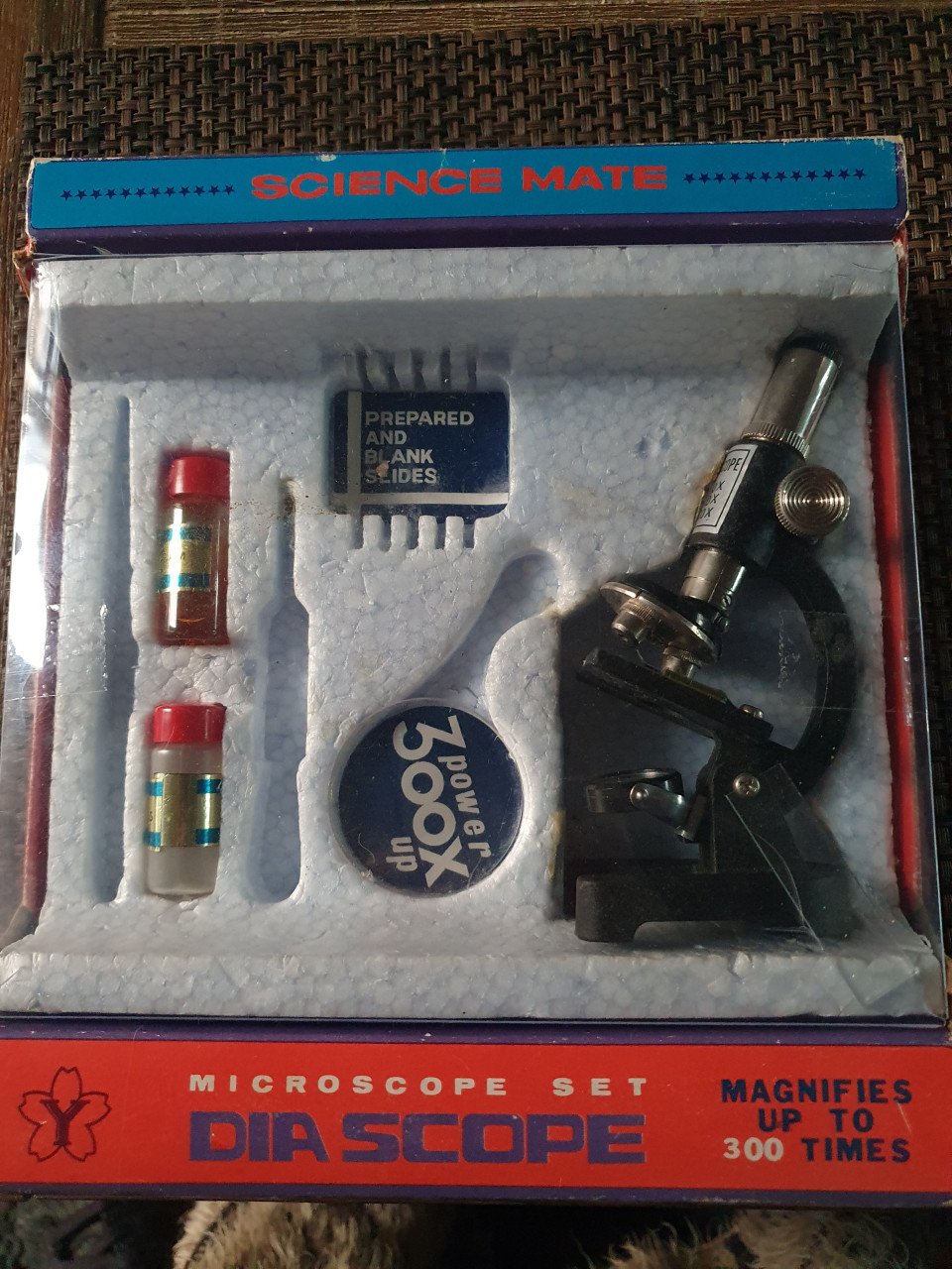 Vintage Microscoop Set Kit "Dia Scope" Science Mate, in originele doos...