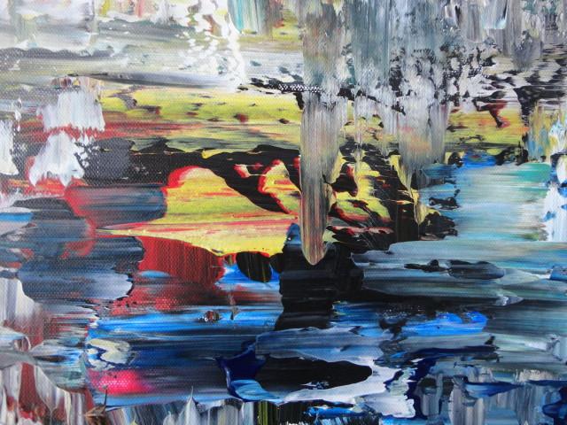 " Valley of Deception " Prachtig Acryl 3 luik van Gia Hung 120 cm x 70 cm