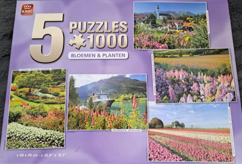 Puzzel 5 x 1000 stukjes Bloemen en planten.