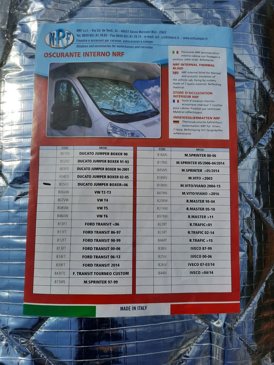 Zonwering voor camper Fiat Ducato na bouwjaar 2006