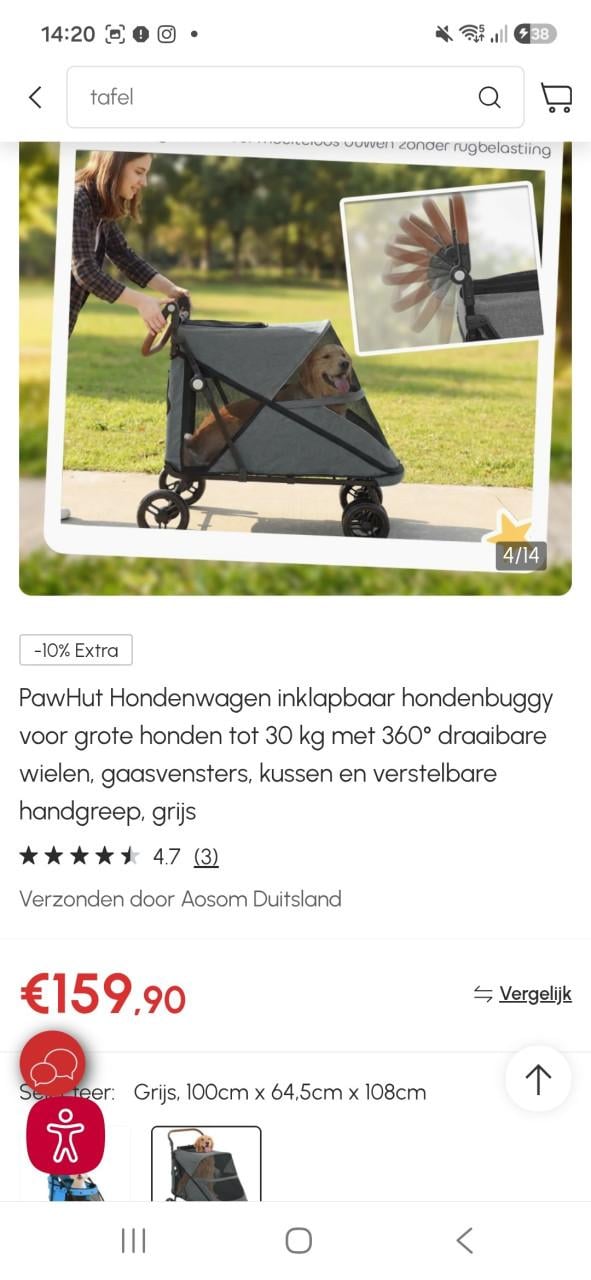 Nieuw‼️Pawhut Hondenwagen D00-163V00GY